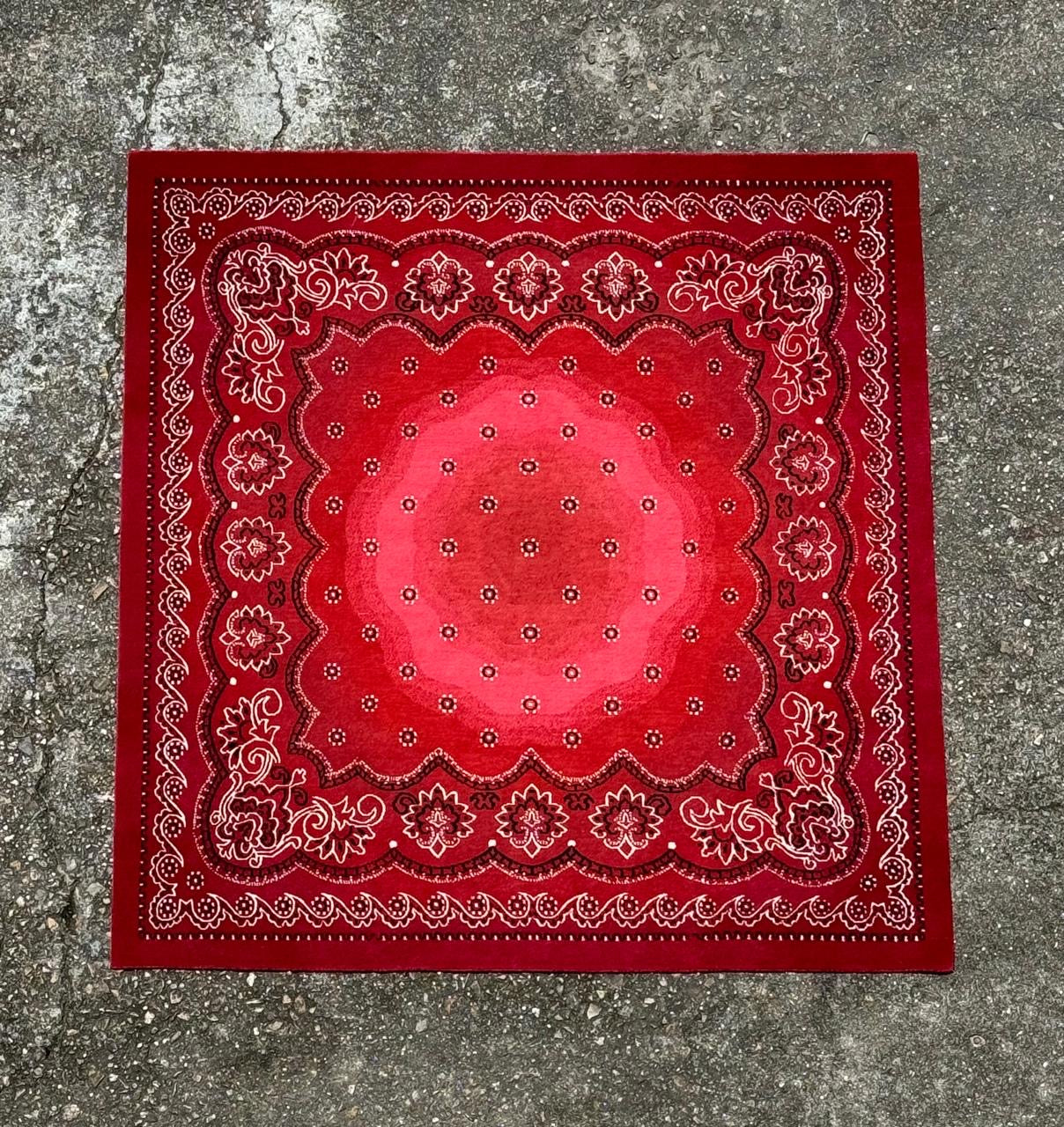 Red Radial Gradient 6'x6' Bandana Rug