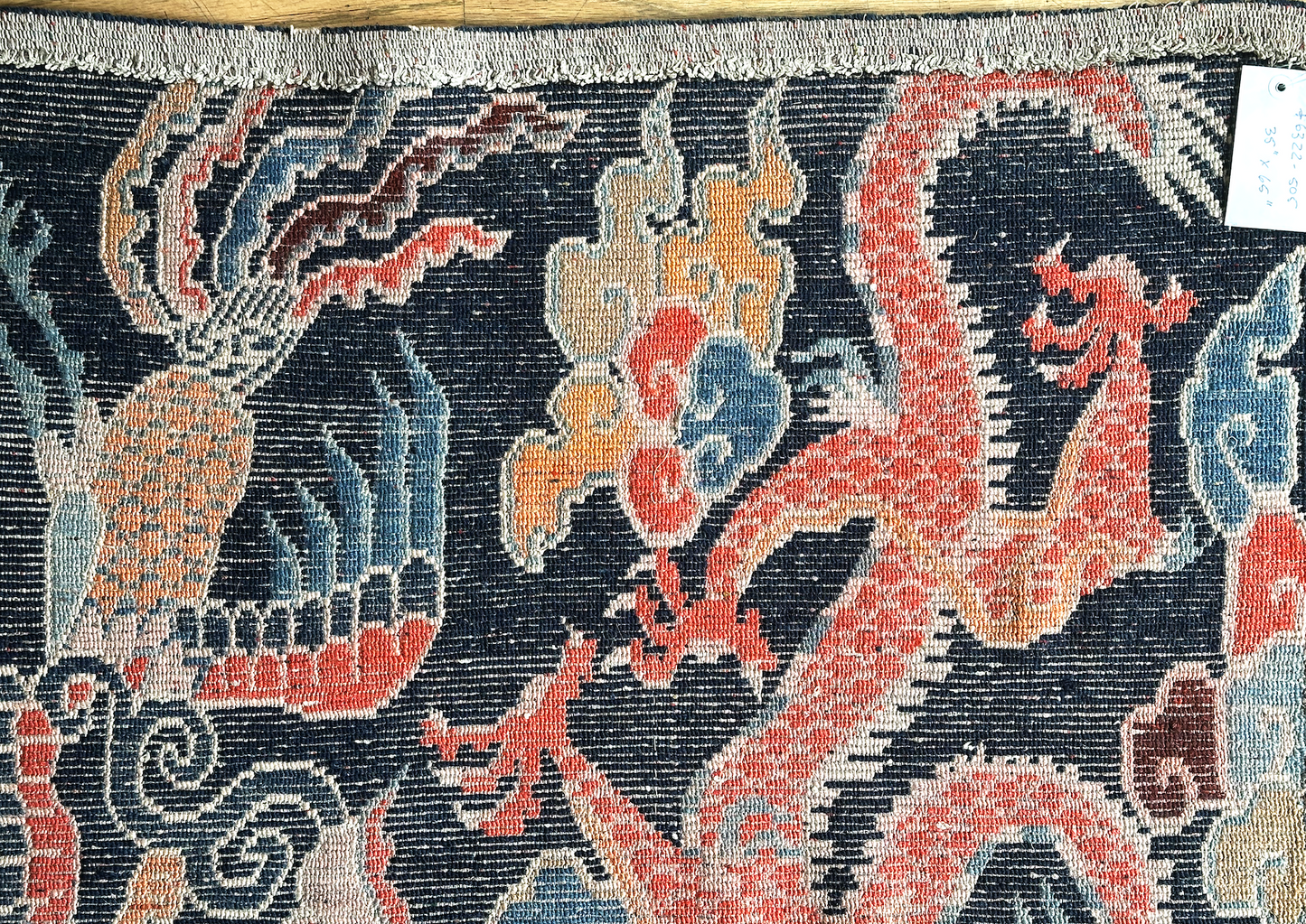 Antique Tibetan Rug - Dragon + Phoenix