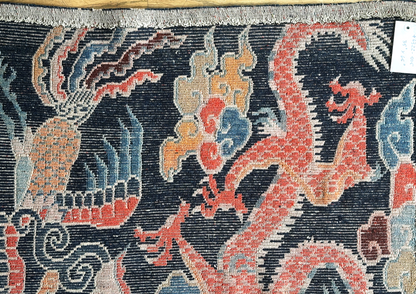 Antique Tibetan Rug - Dragon + Phoenix