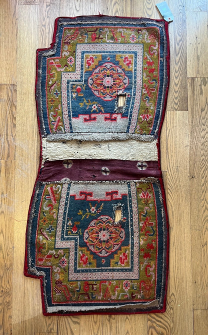 Antique Tibetan Saddle Rug
