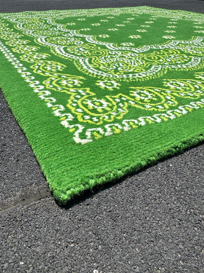 4'x4' Paisley Bandana Rug - Lime