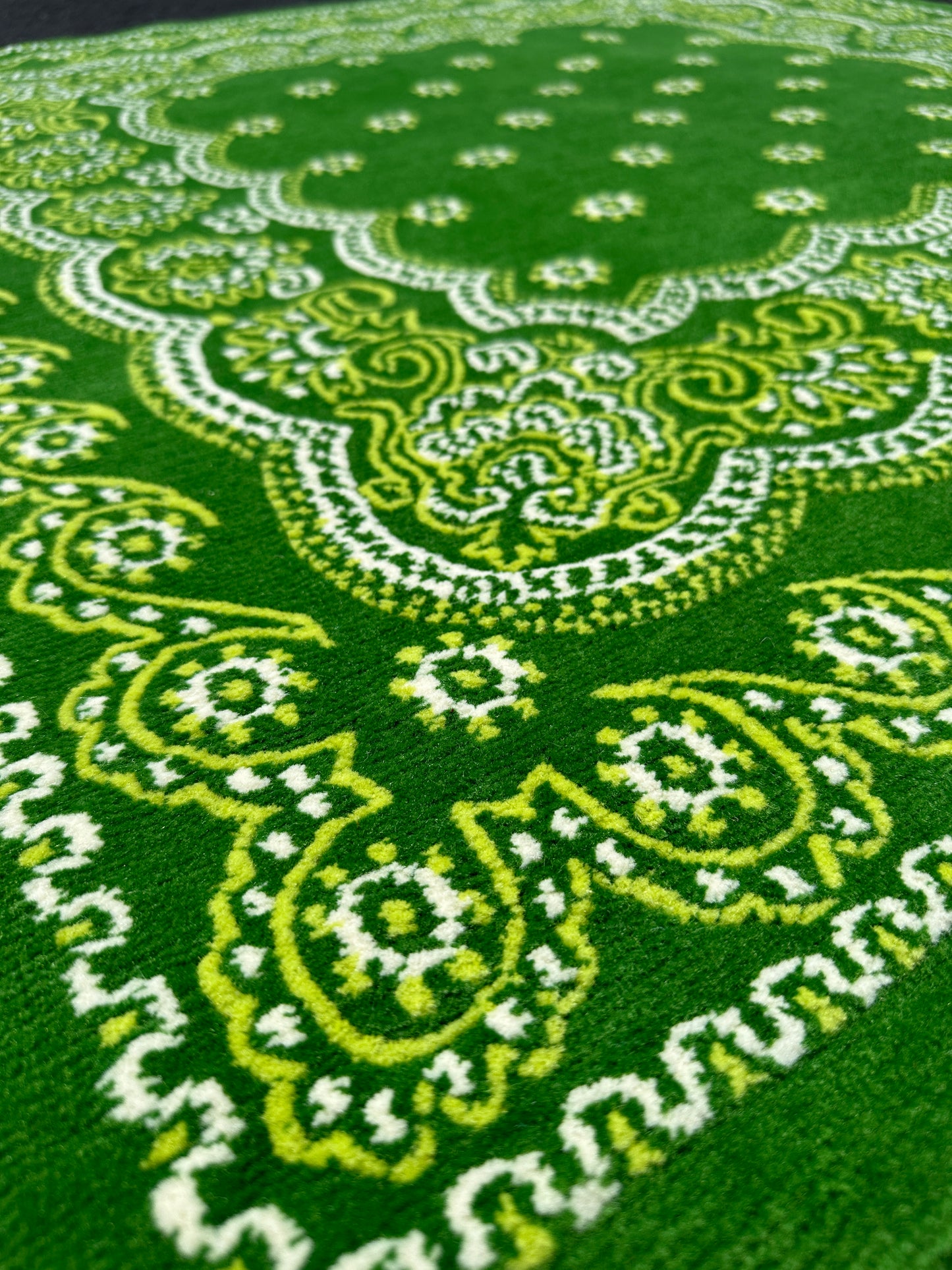 4'x4' Paisley Bandana Rug - Lime