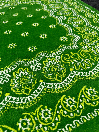 4'x4' Paisley Bandana Rug - Lime