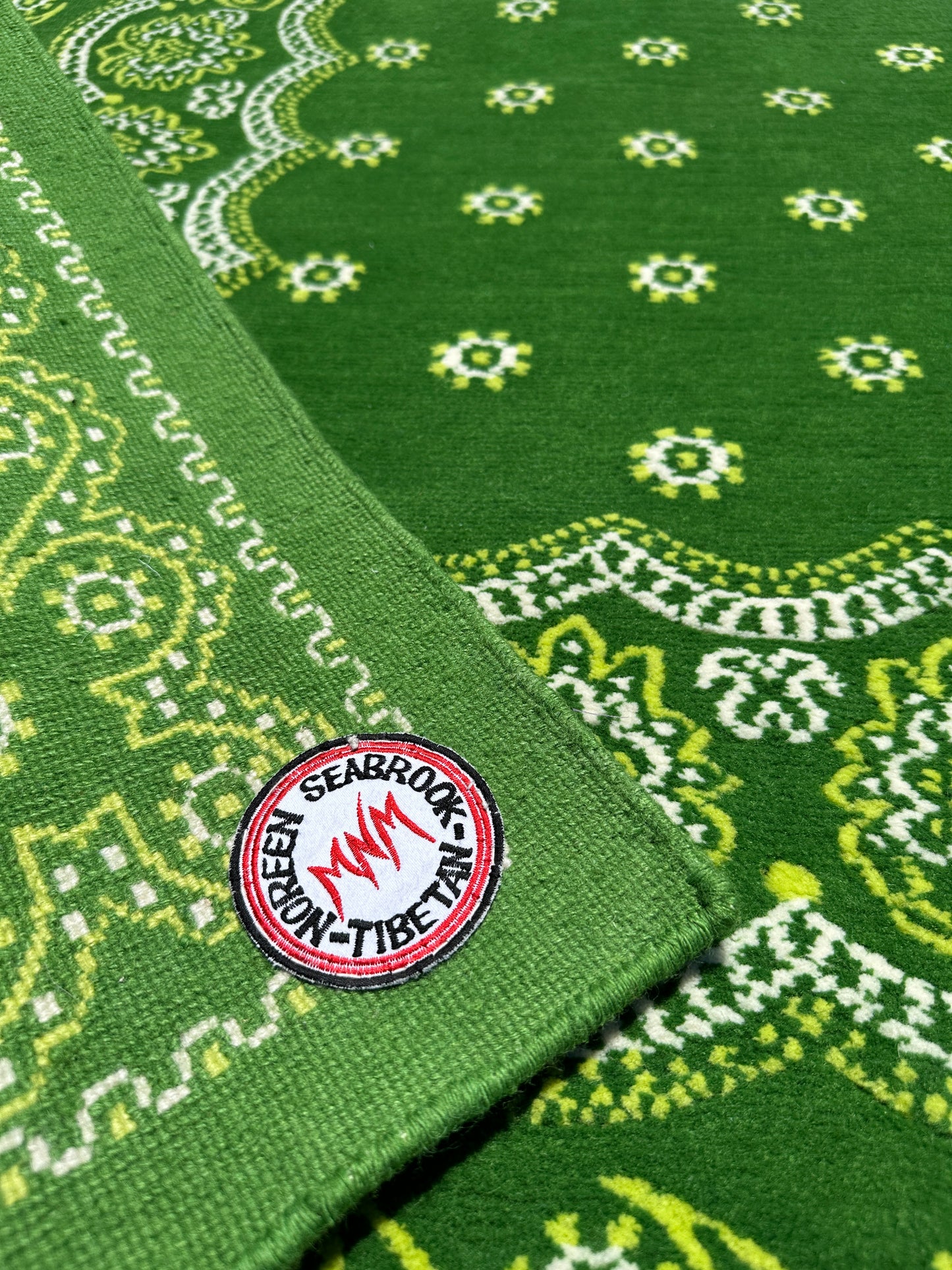 4'x4' Paisley Bandana Rug - Lime