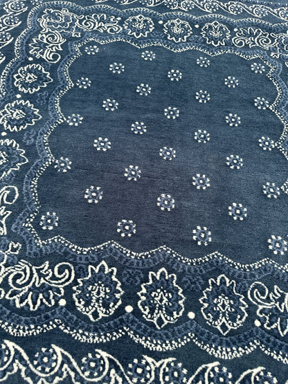 4'x4' Paisley Bandana Rug - Charcoal