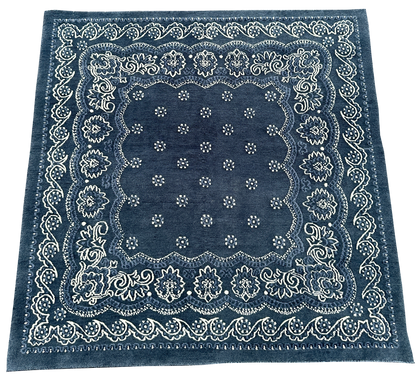 4'x4' Paisley Bandana Rug - Charcoal