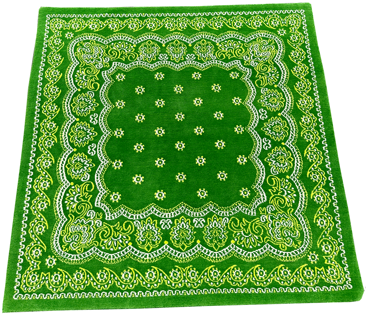 4'x4' Paisley Bandana Rug - Lime