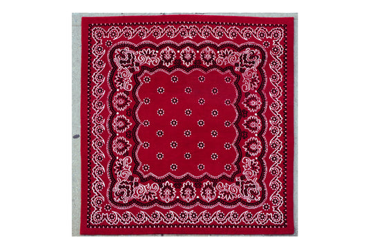 4'x'4' Paisley Bandana Rug - OG Red